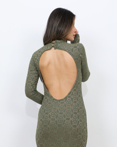 Robe Longue Moulante Bella Kaki