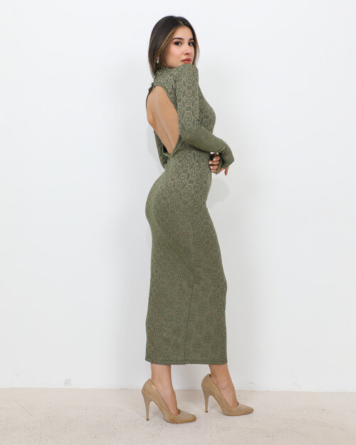 Robe Longue Moulante Bella Kaki