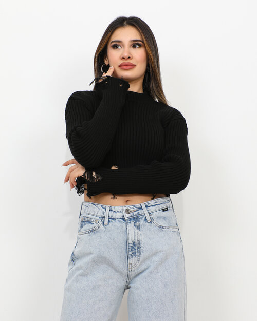 Pull Crop Top Noir Alison