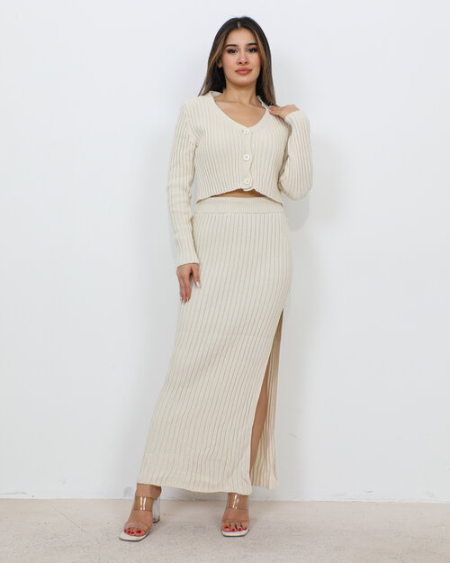 Ensemble 3 Pièces Jupe Longe En maille Carla