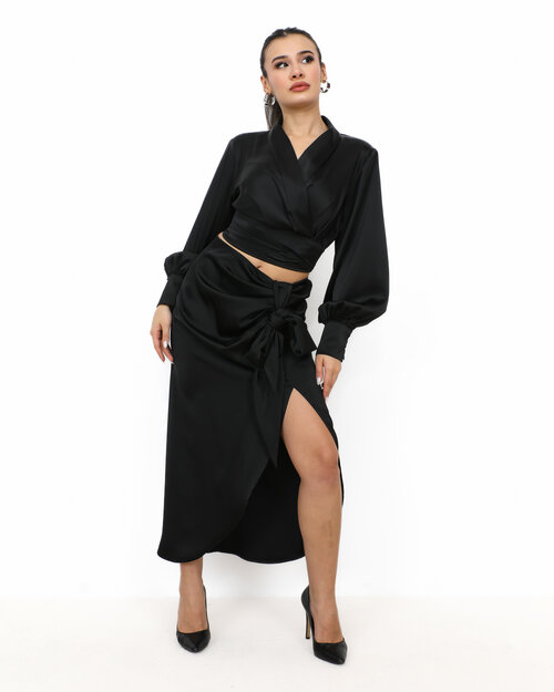 Chemise Cache-Coeur  Noir Fanny