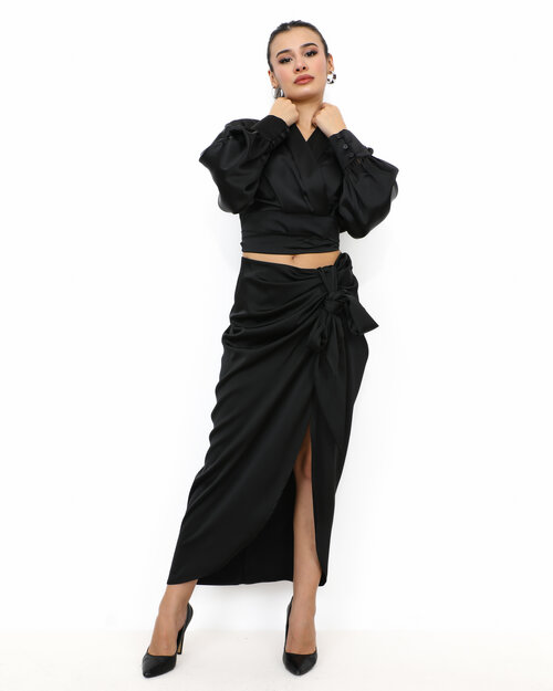 Chemise Cache-Coeur  Noir Fanny