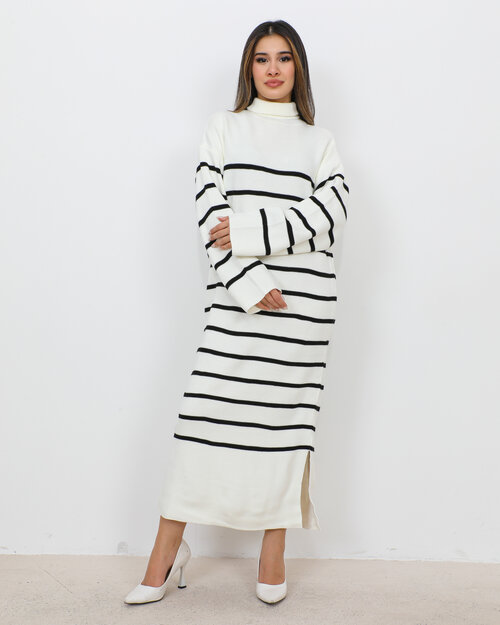 Robe longue en Maille Blanche Shyrel