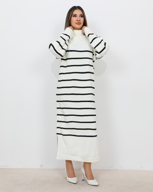 Robe longue en Maille Blanche Shyrel