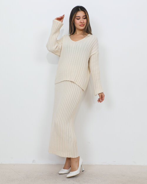 Ensemble Jupe Longue en Maille Ela