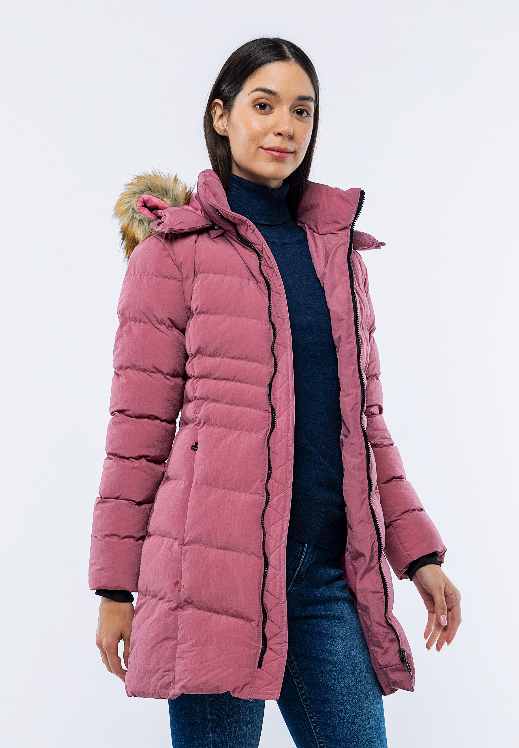 Doudoune Longue Rose Asma