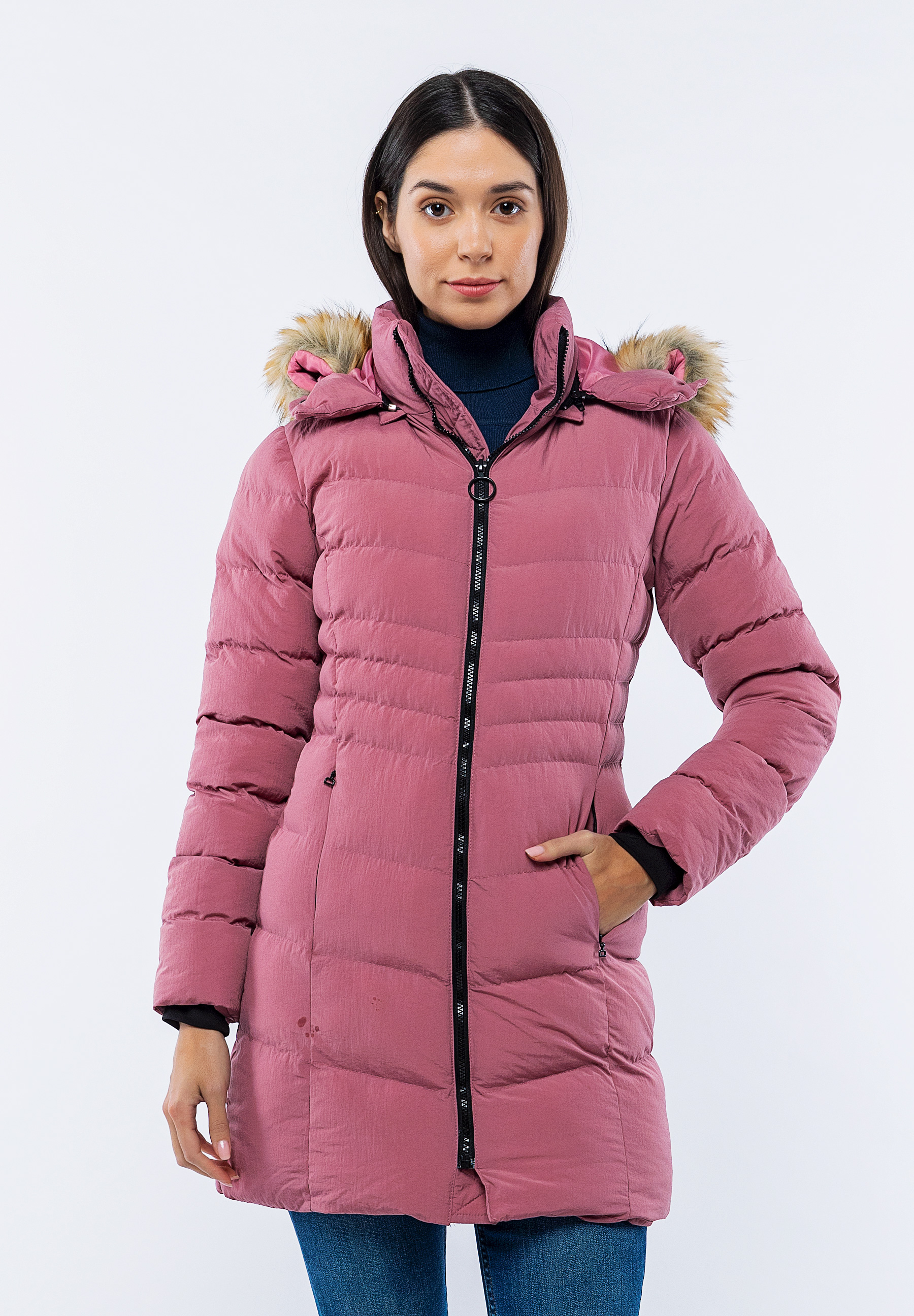 Doudoune Longue Rose Asma