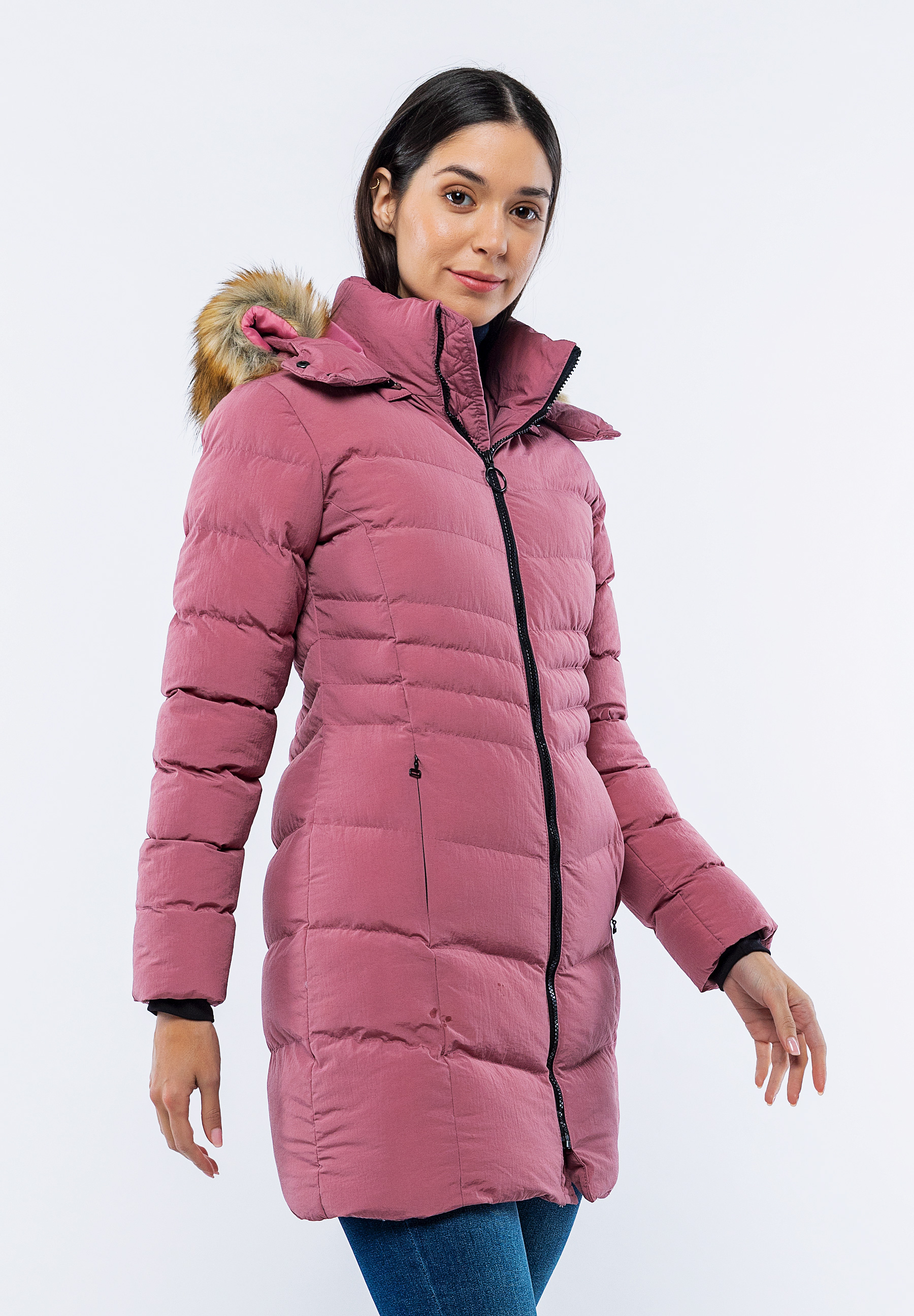 Doudoune Longue Rose Asma