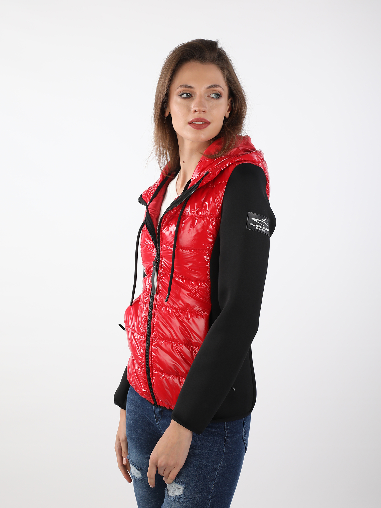 Style Cardigan Matelassé Rouge Lina