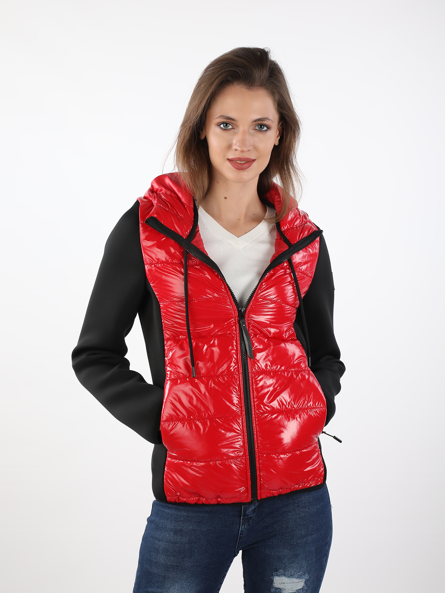 Style Cardigan Matelassé Rouge Lina