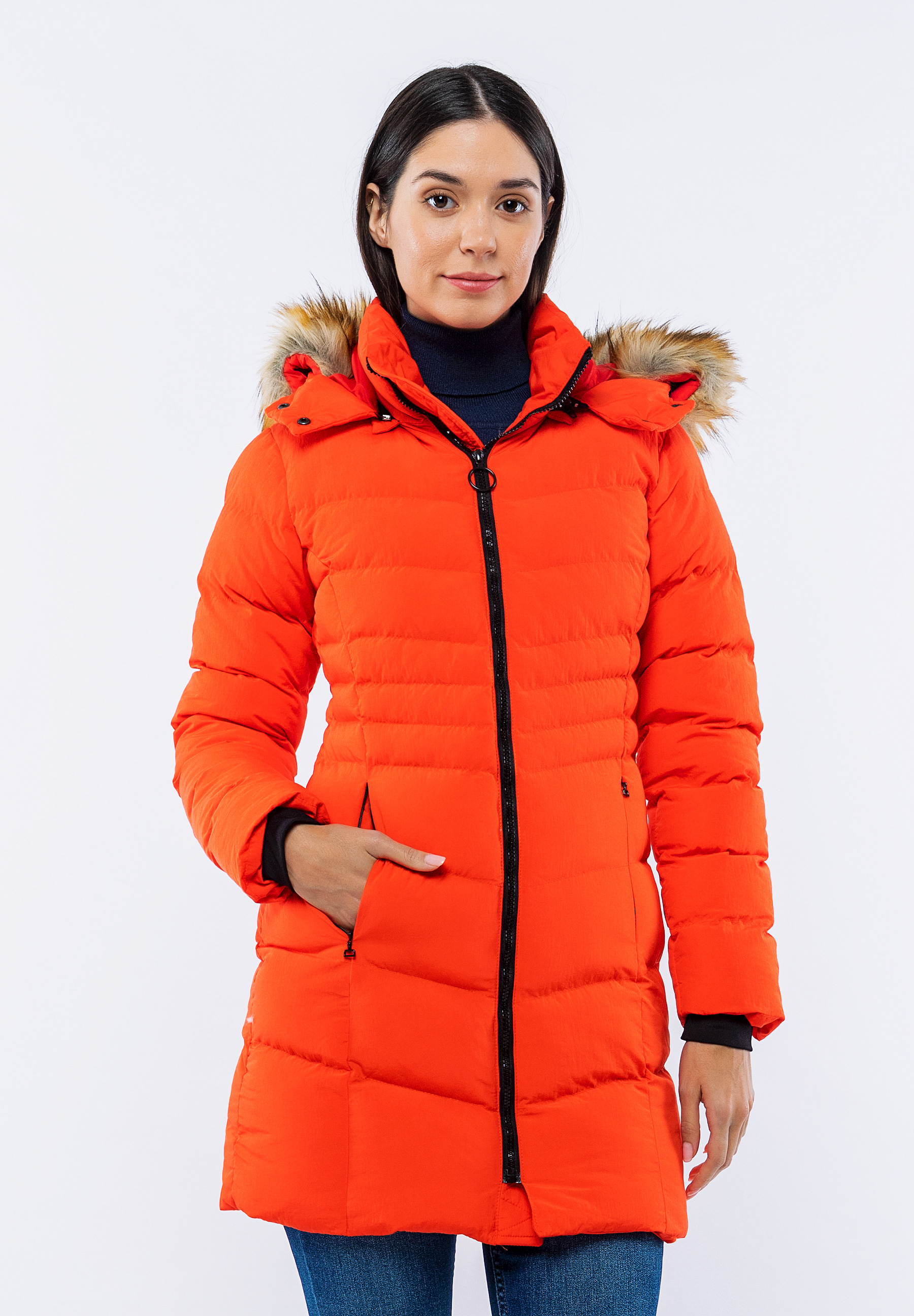 Doudoune Longue Orange Asma