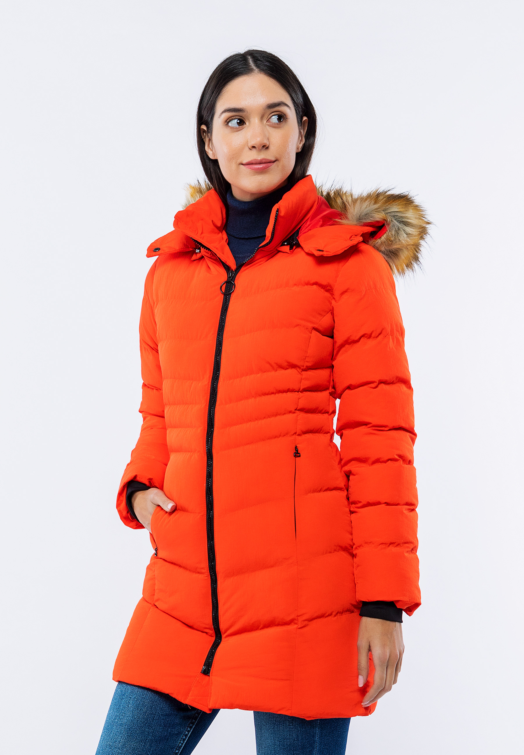 Doudoune Longue Orange Asma