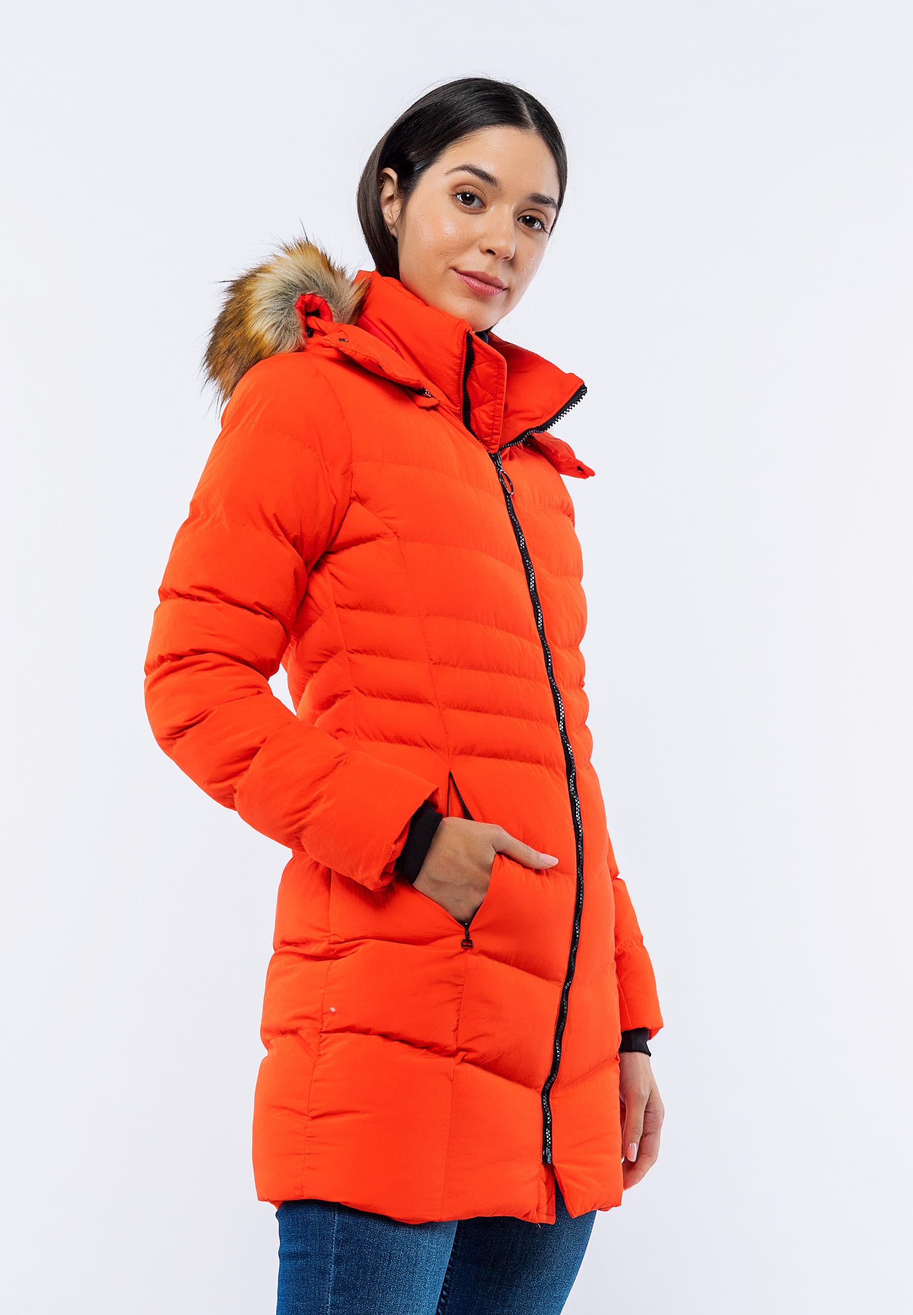 Doudoune Longue Orange Asma