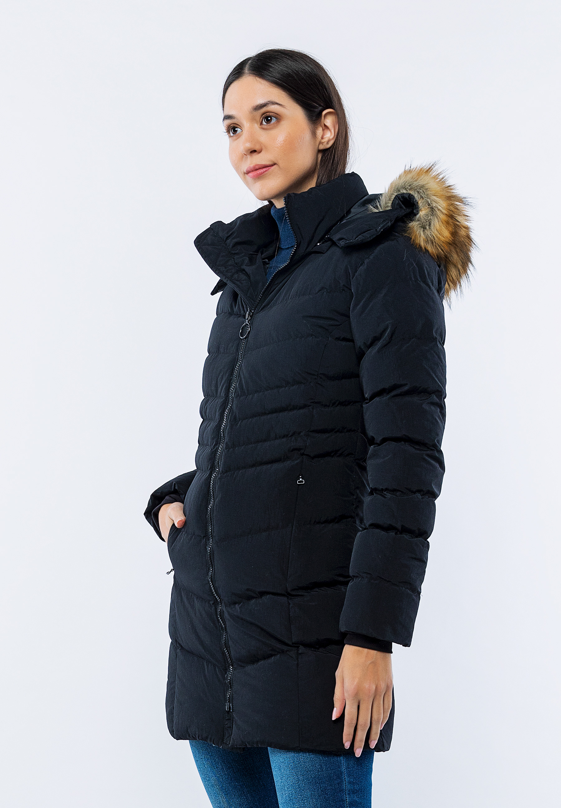 Doudoune Longue Noir Asma