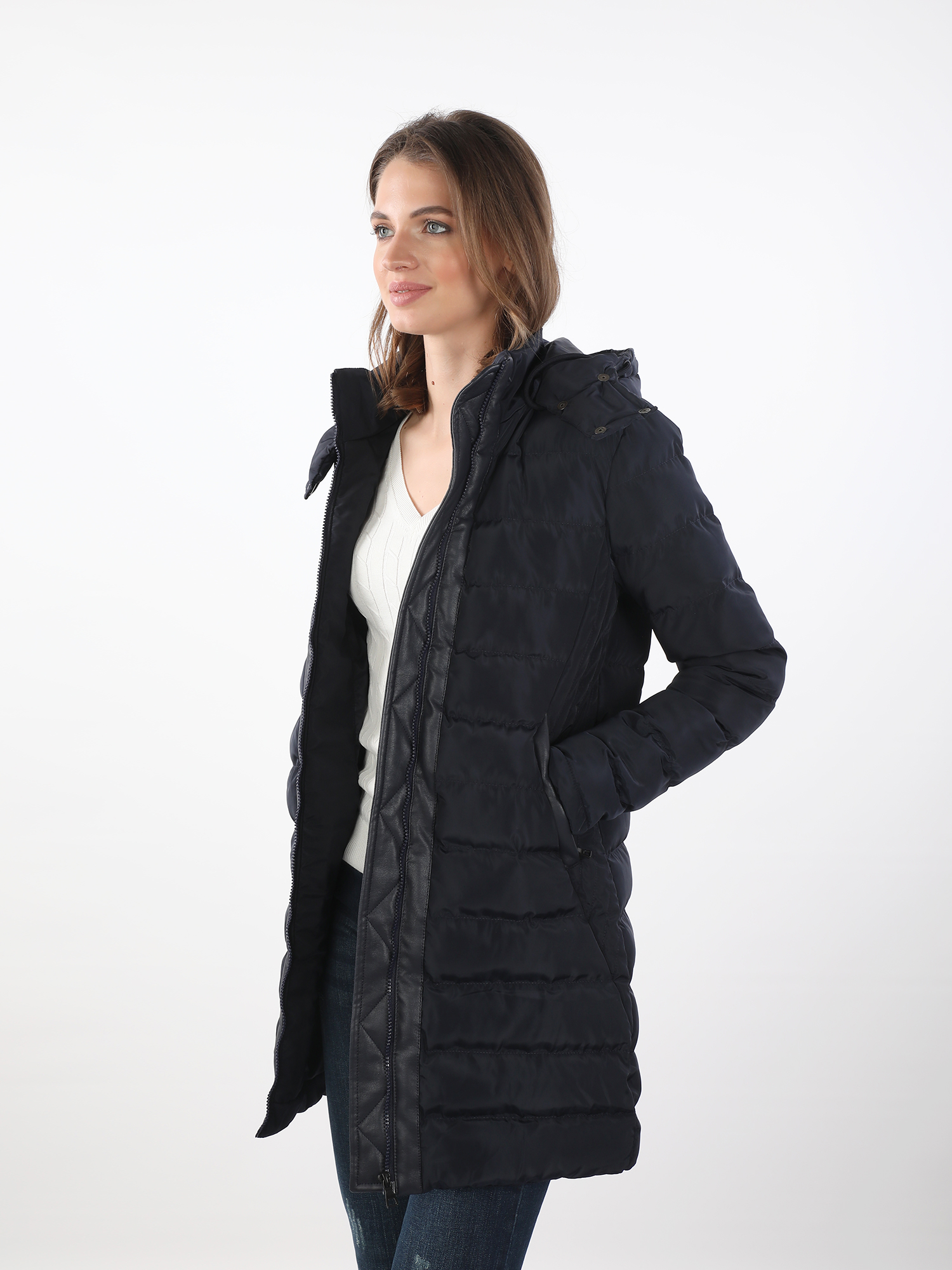 Doudoune longue Noir Nina