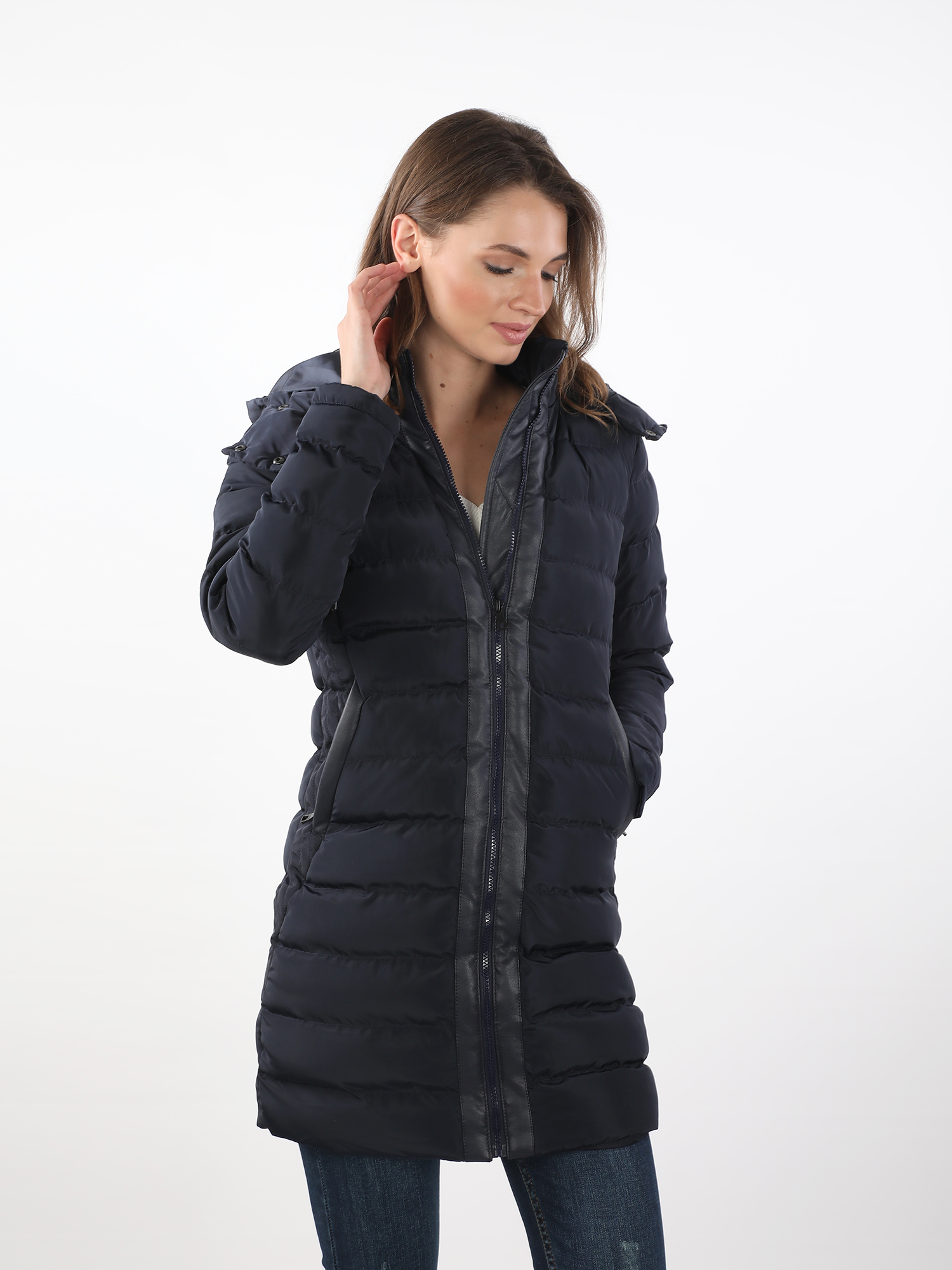 Doudoune longue Noir Nina