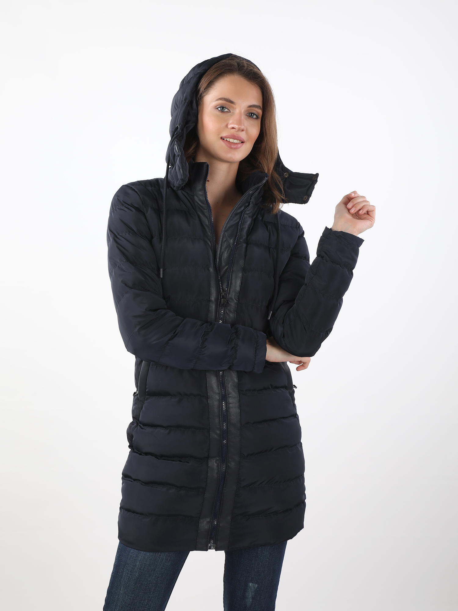 Doudoune longue Noir Nina