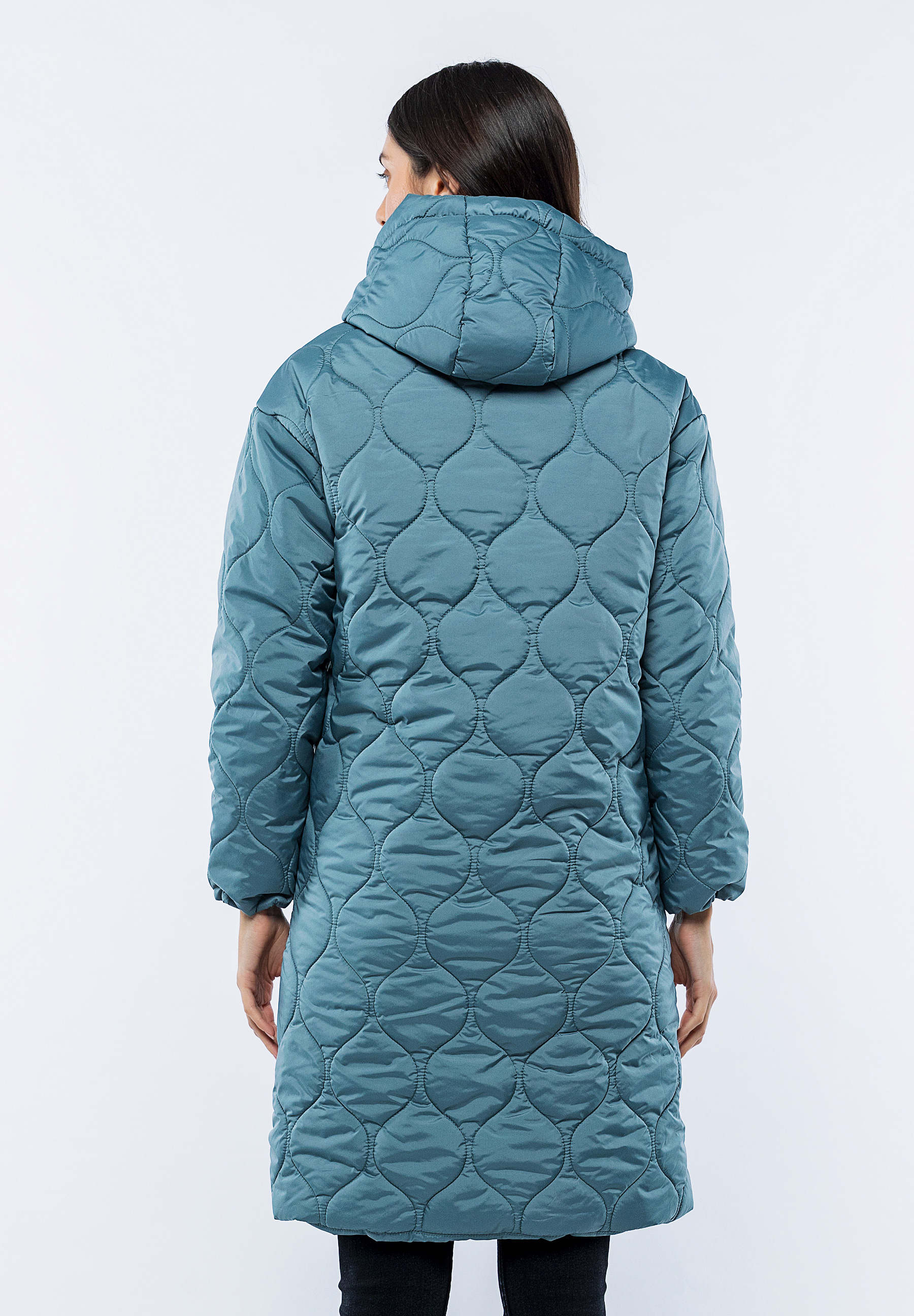 Doudoune Longue Bleu Claire Jade