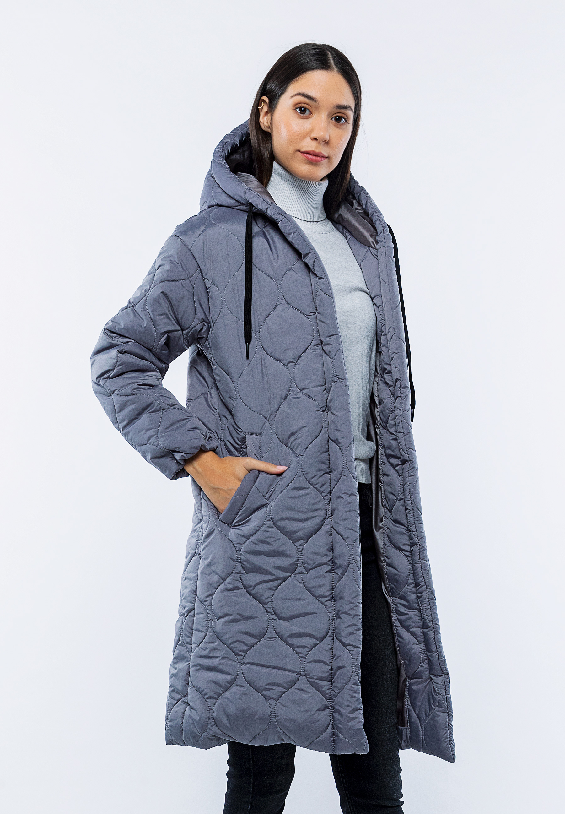 Doudoune Longue Gris Jade