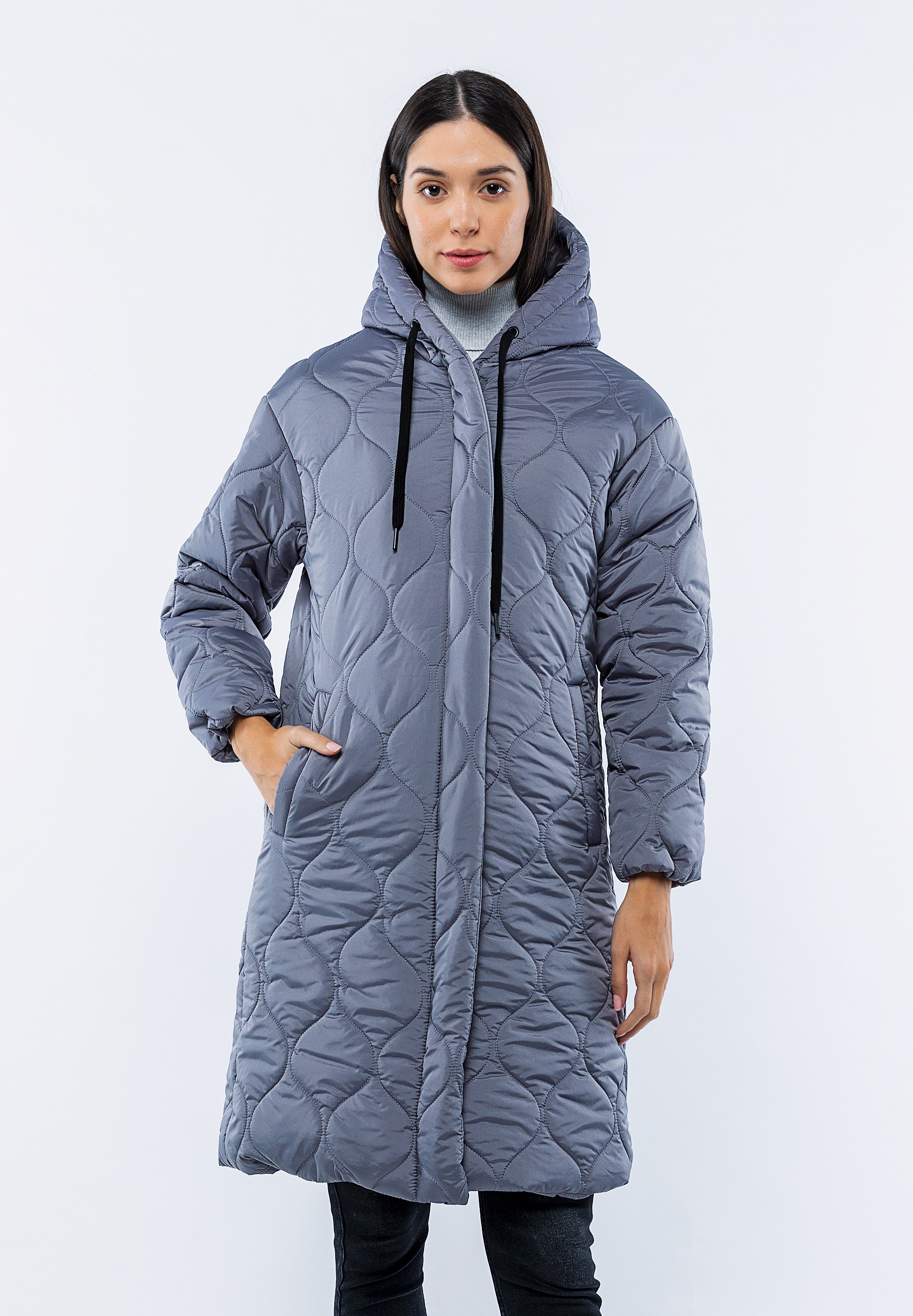 Doudoune Longue Gris Jade