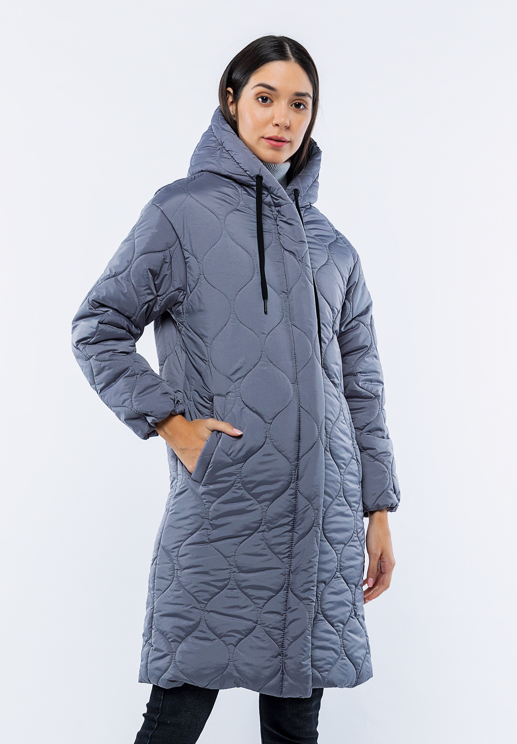 Doudoune Longue Gris Jade