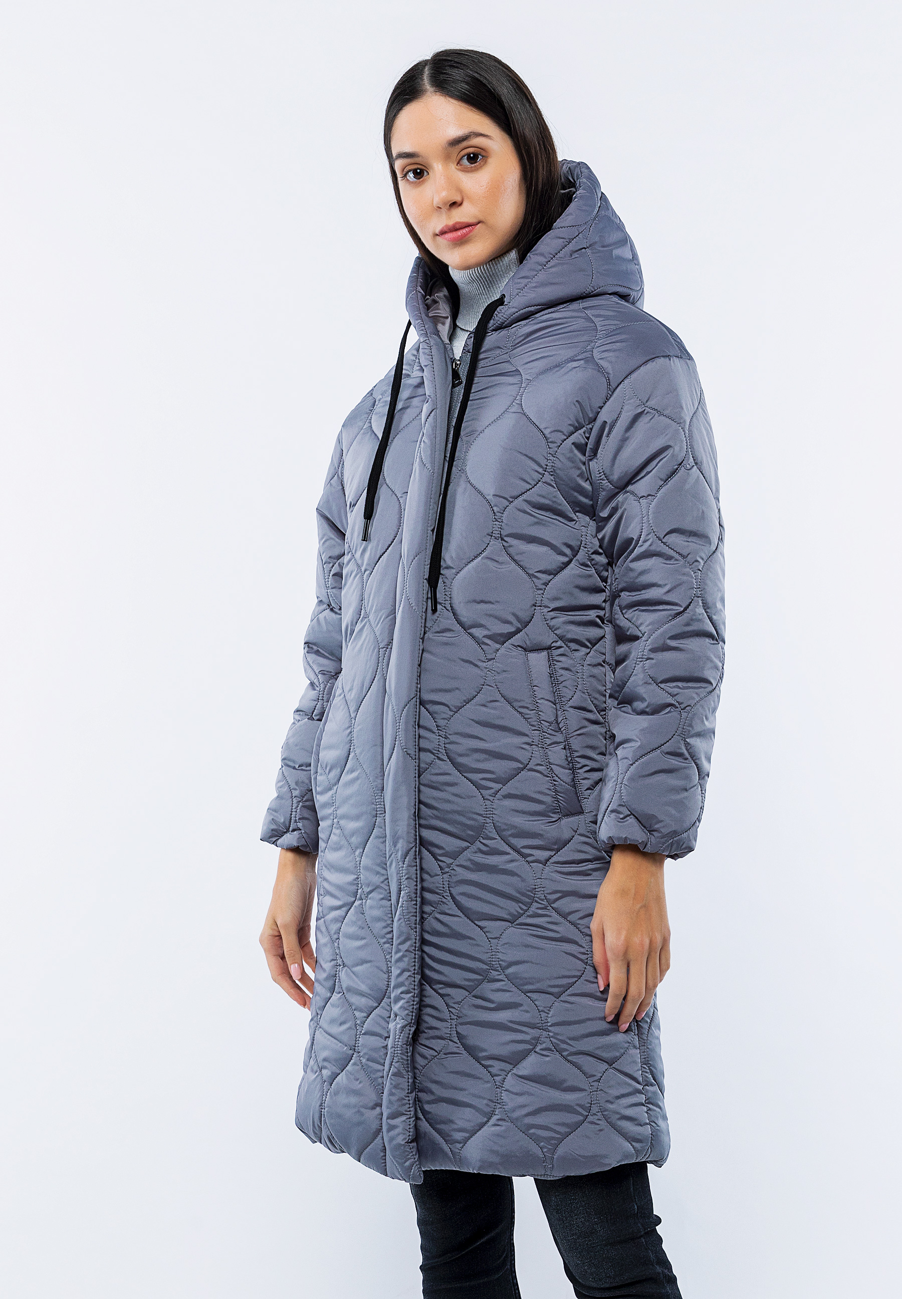 Doudoune Longue Gris Jade