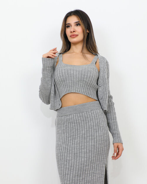 Ensemble 3 Pièces Jupe Longe En maille Carla