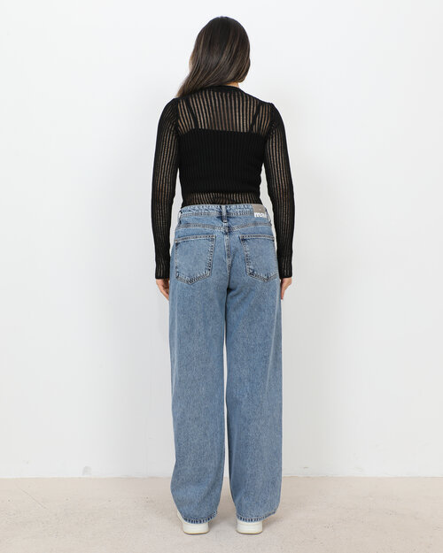 Pullover en Maille Transparent Noir Alexia