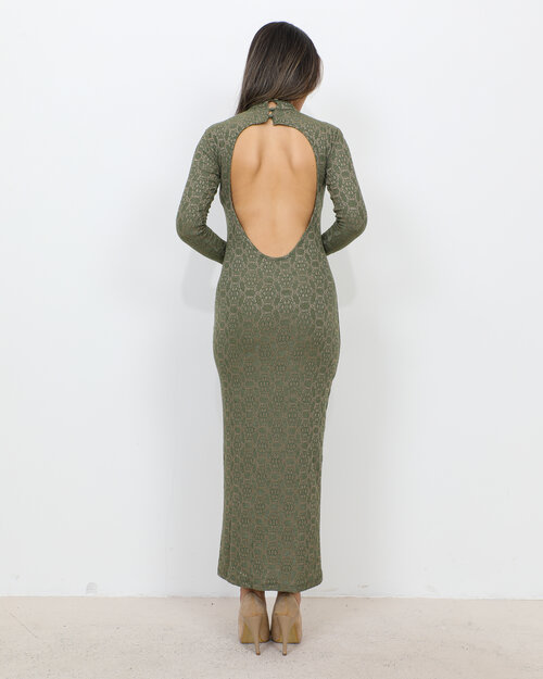 Robe Longue Moulante Bella Kaki