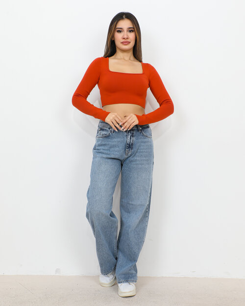 Crop Top Col Carré Mégane