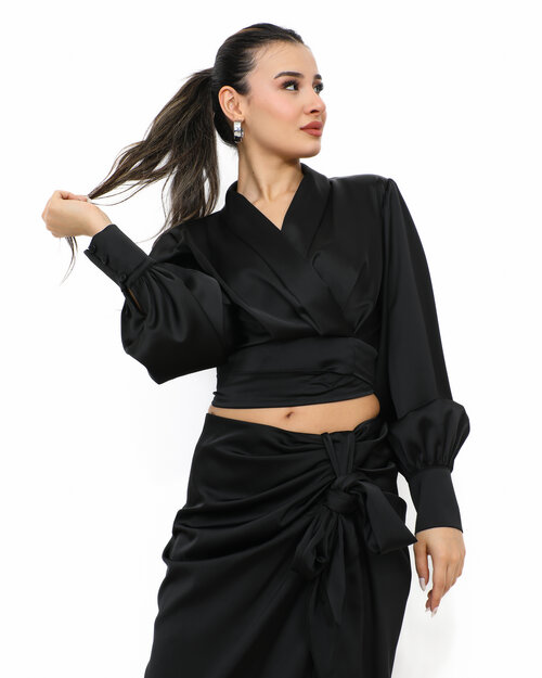 Chemise Cache-Coeur  Noir Fanny