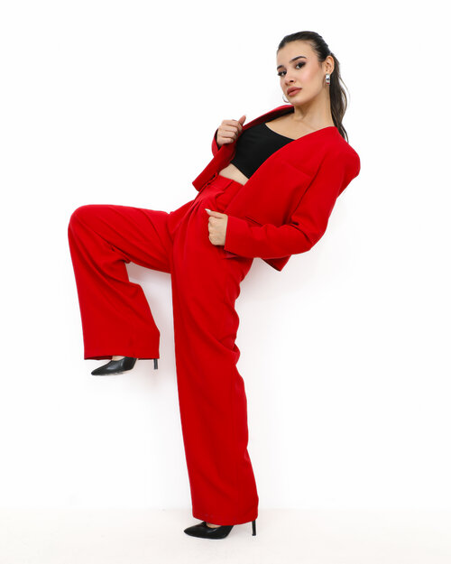Pantalon Fluide Rouge Luna