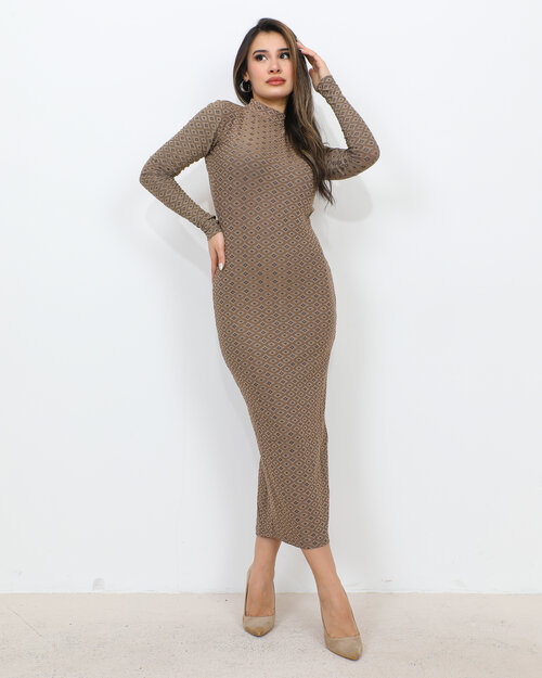 Robe Longue Moulante Bella Kaki