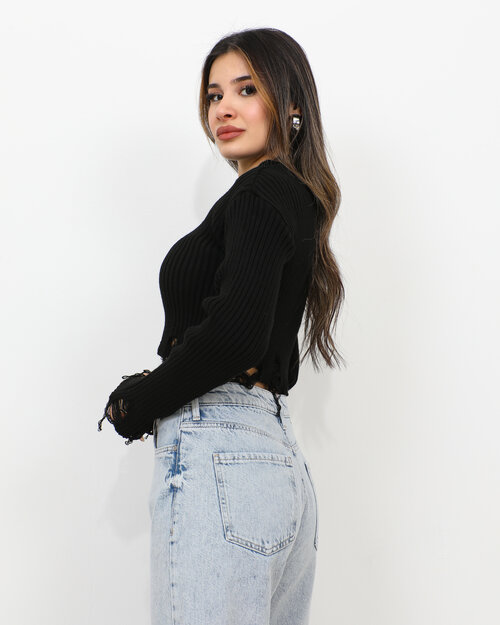 Pull Crop Top Noir Alison